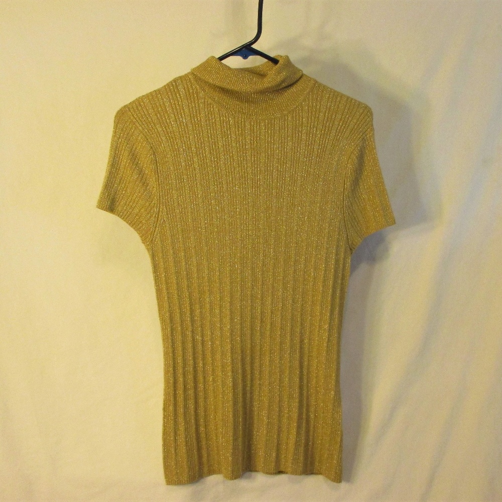 Gold Sparkle Turtleneck Sweater
